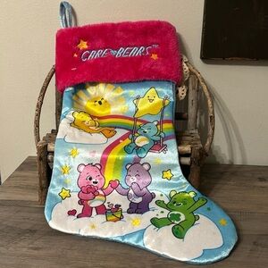 NWOT CARE BEARS CHRISTMAS STOCKING WITH FAUX FUR